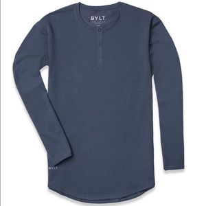 BYLT Large Henley Drop-Cut Long Sleeve: LUX